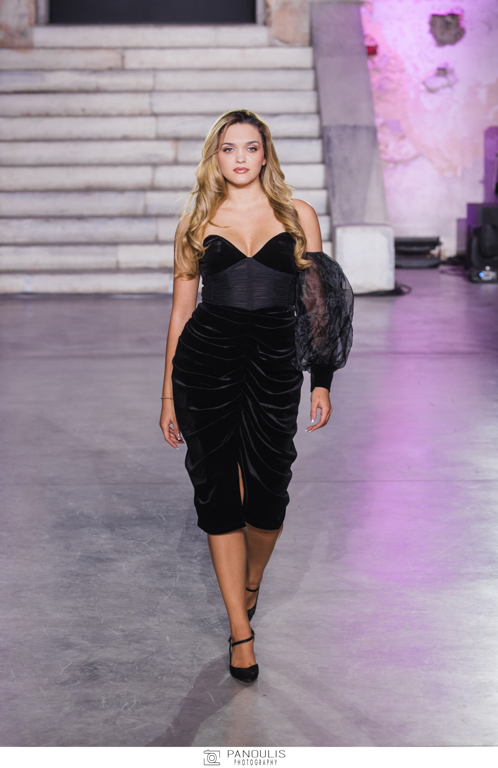 Asymmetric Velvet Dress