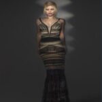 Lace Bustier Maxi Dress with Sheer Details